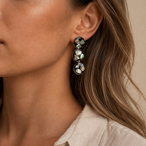 Midnight Tide Abalone Statement Earrings