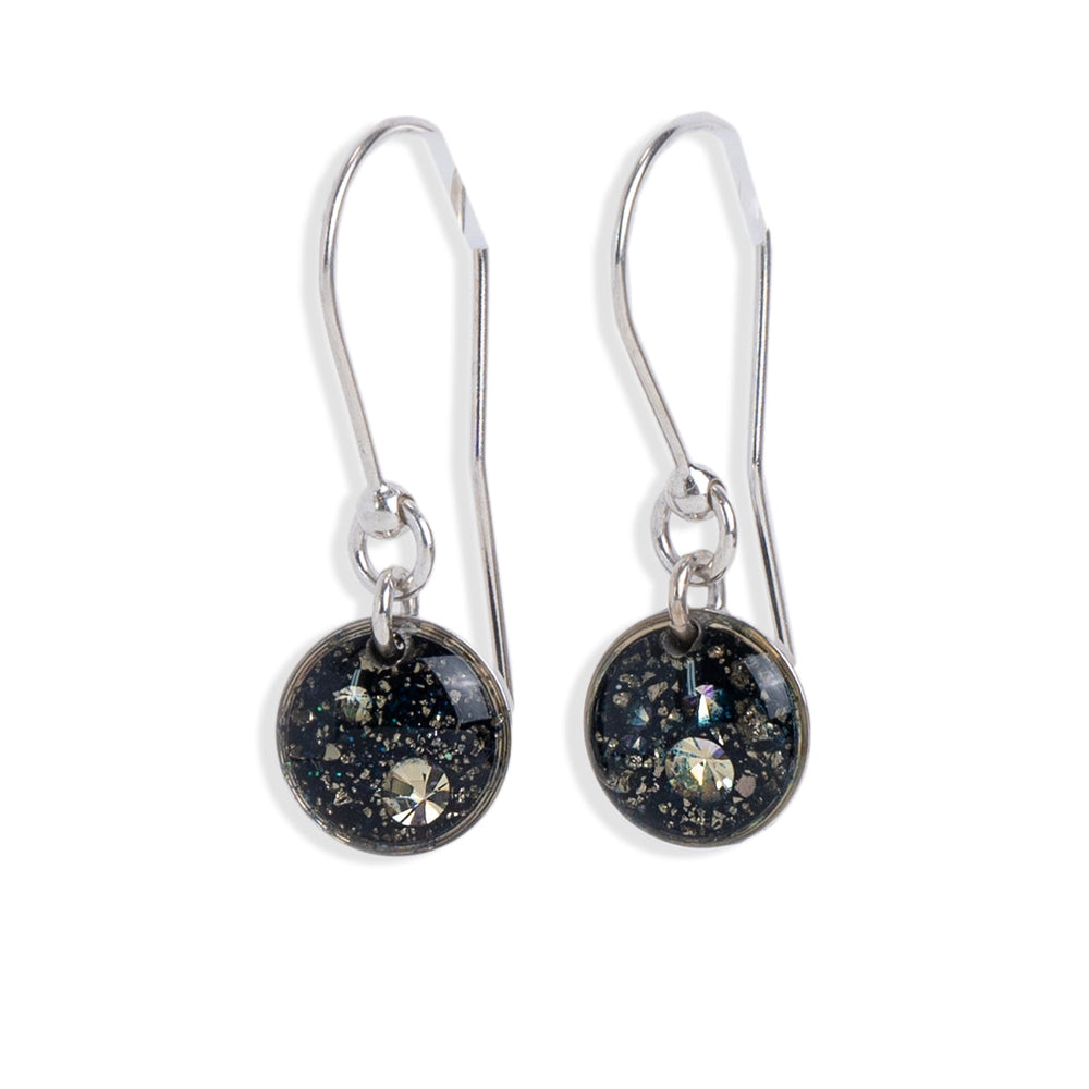 
                  
                    Small Dangling Round Galaxy Earrings in Silver
                  
                