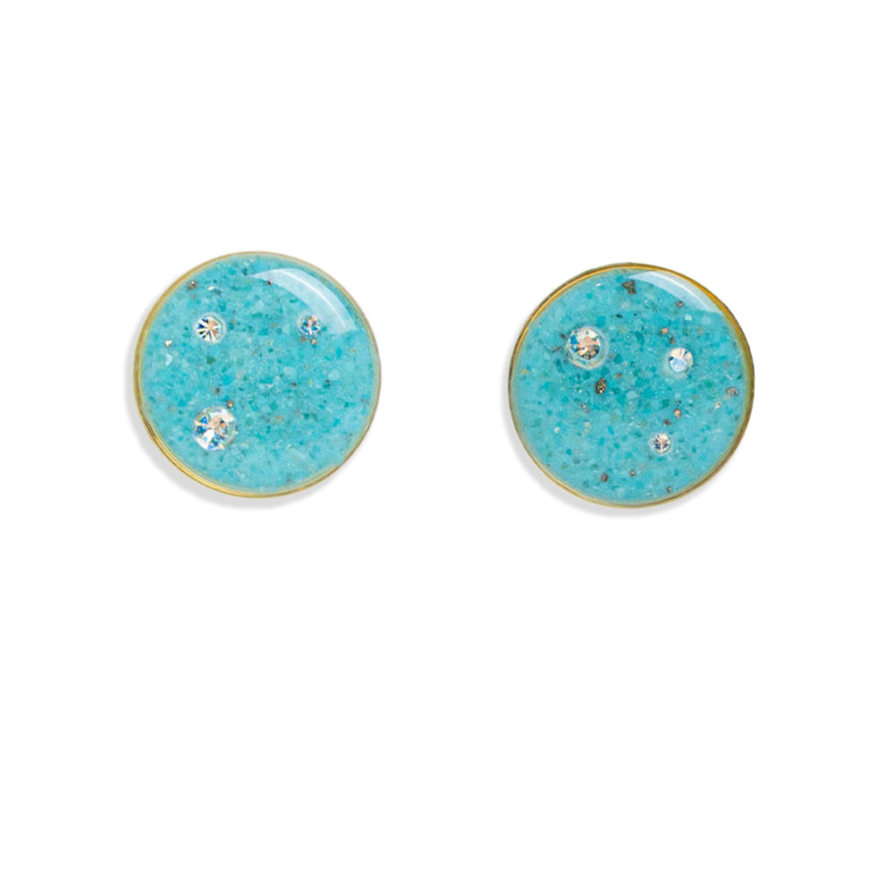 Large Round Blue Earrings