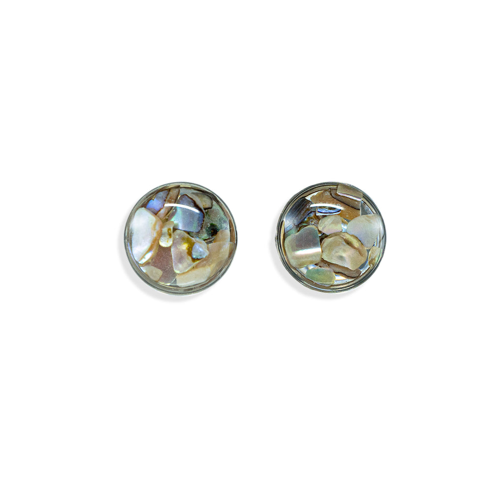 
                  
                    Abalone Studs in silver
                  
                