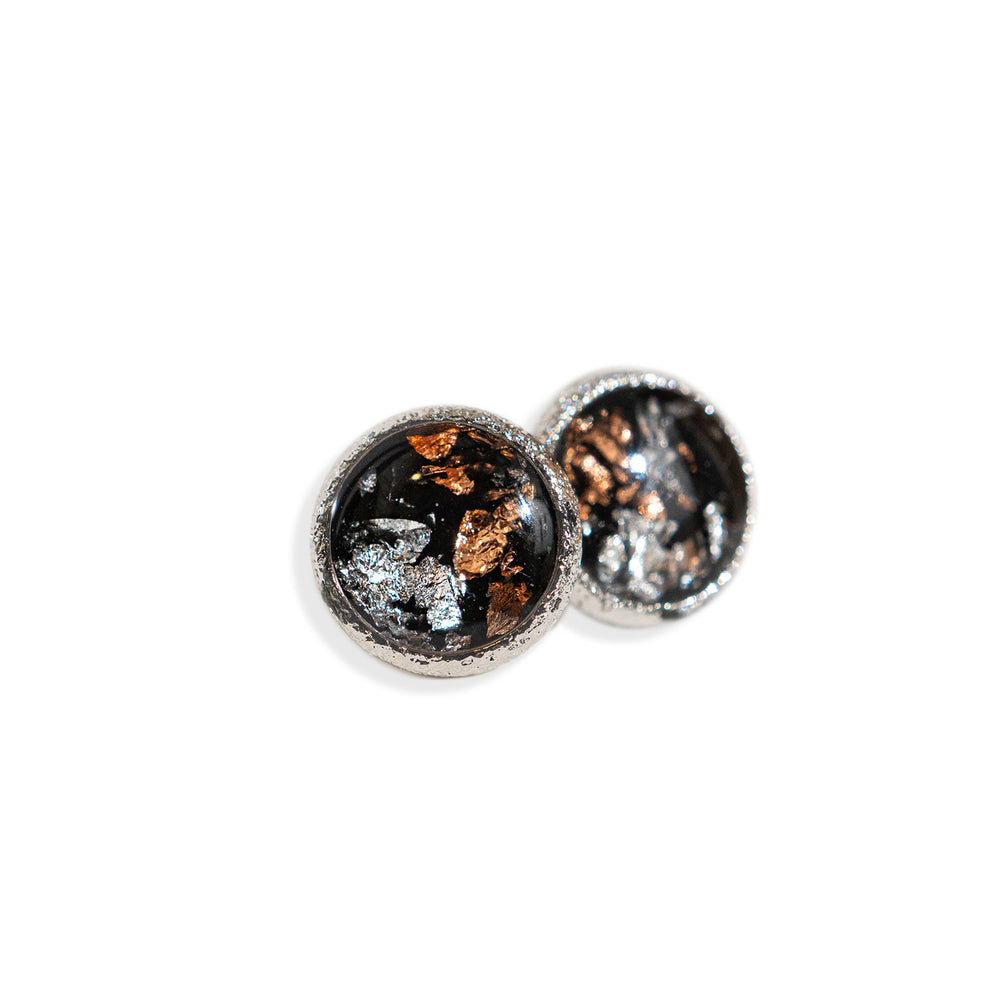 Round Stud Earrings in Silver