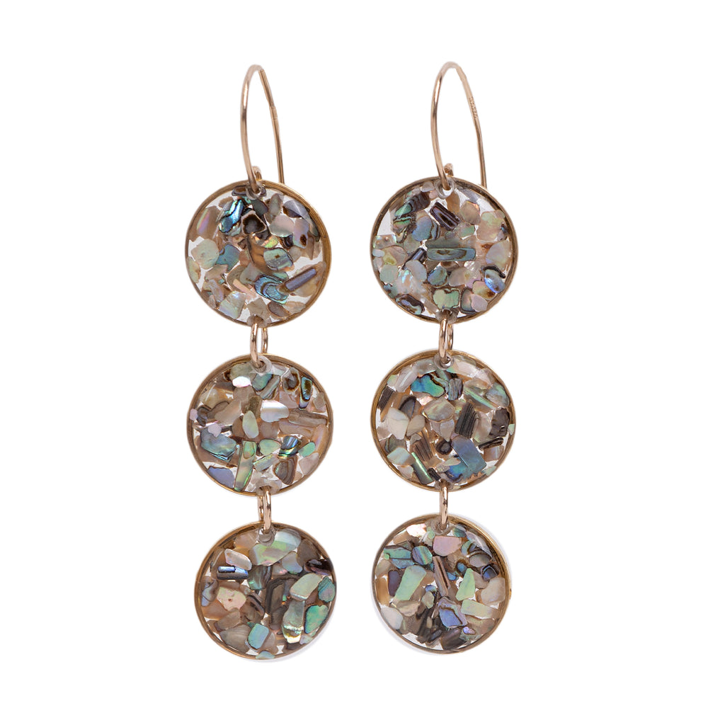
                  
                    Statement Round Earrings with crushed abalone shell
                  
                