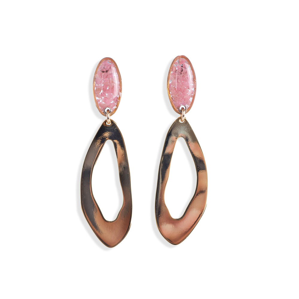 Pink Rhodonite Statement Earrings