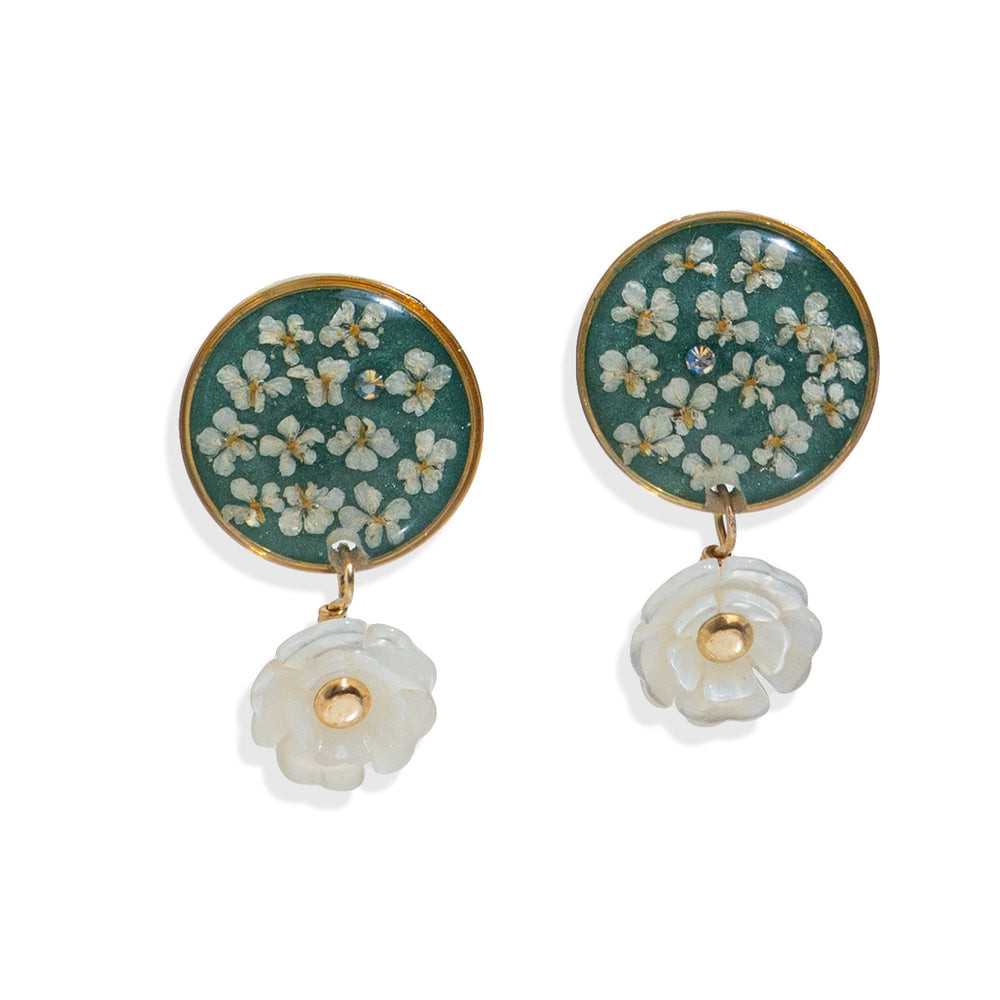 Pearl Flower Statement Stud Earrings