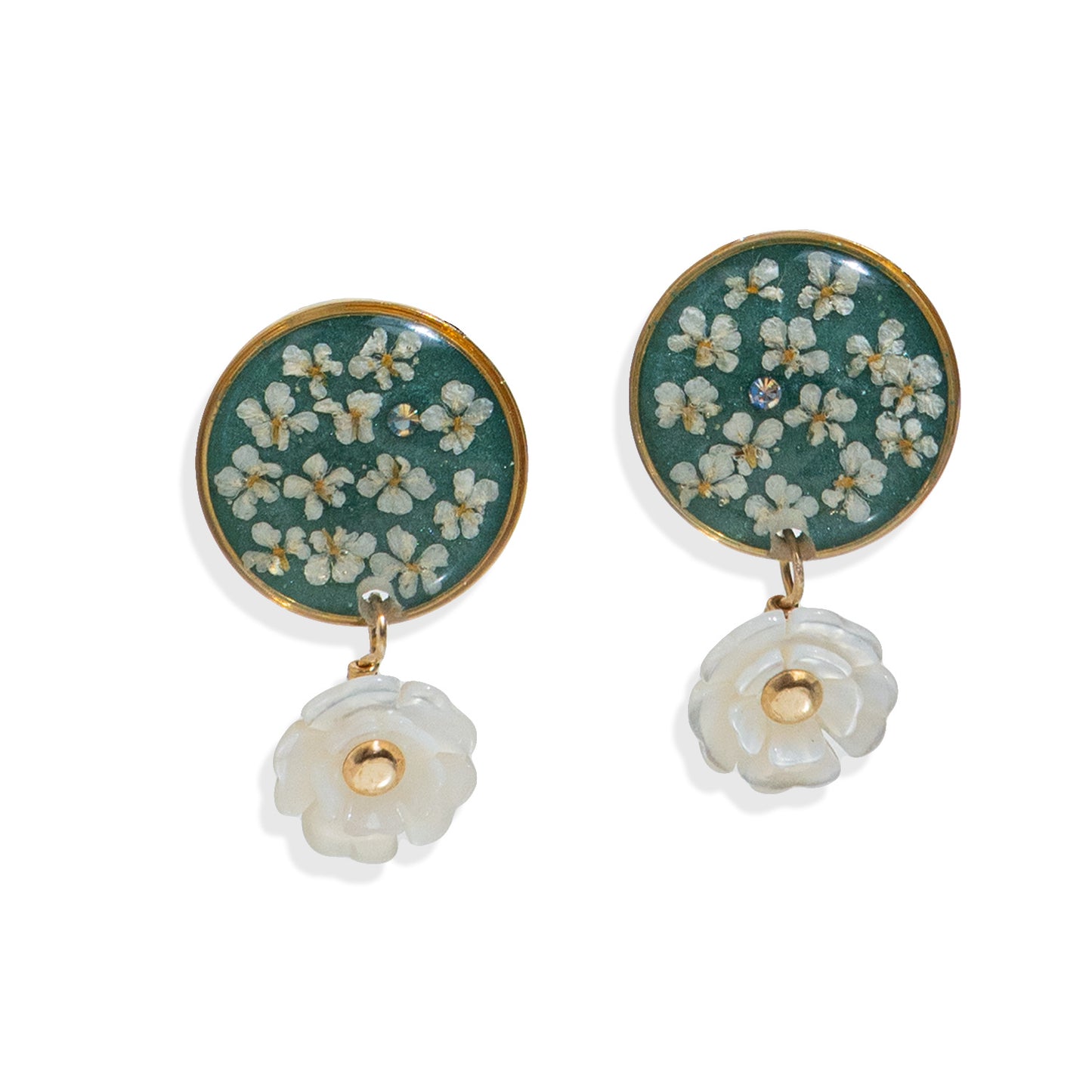 Pearl Flower Statement Stud Earrings