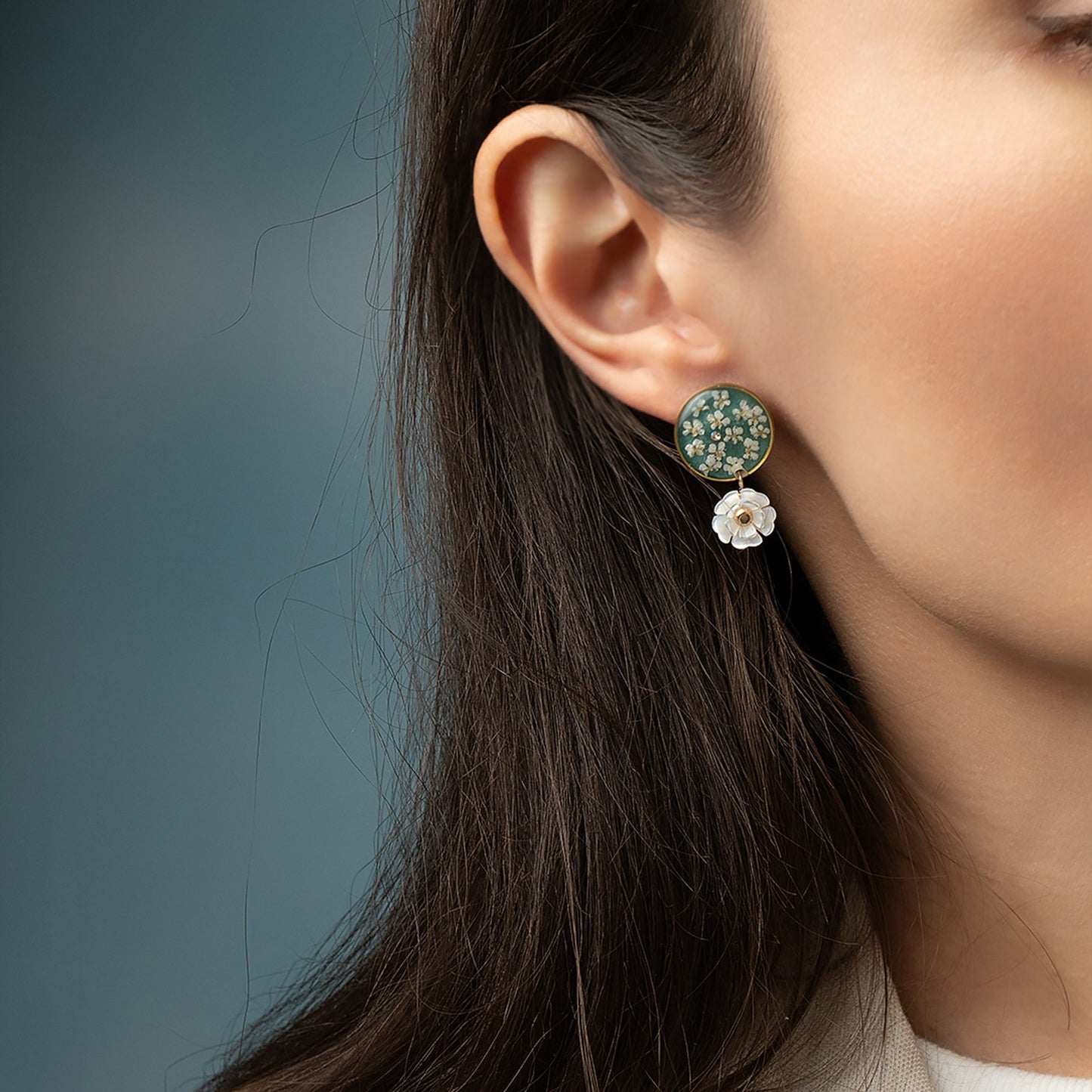 Pearl Flower Statement Stud Earrings