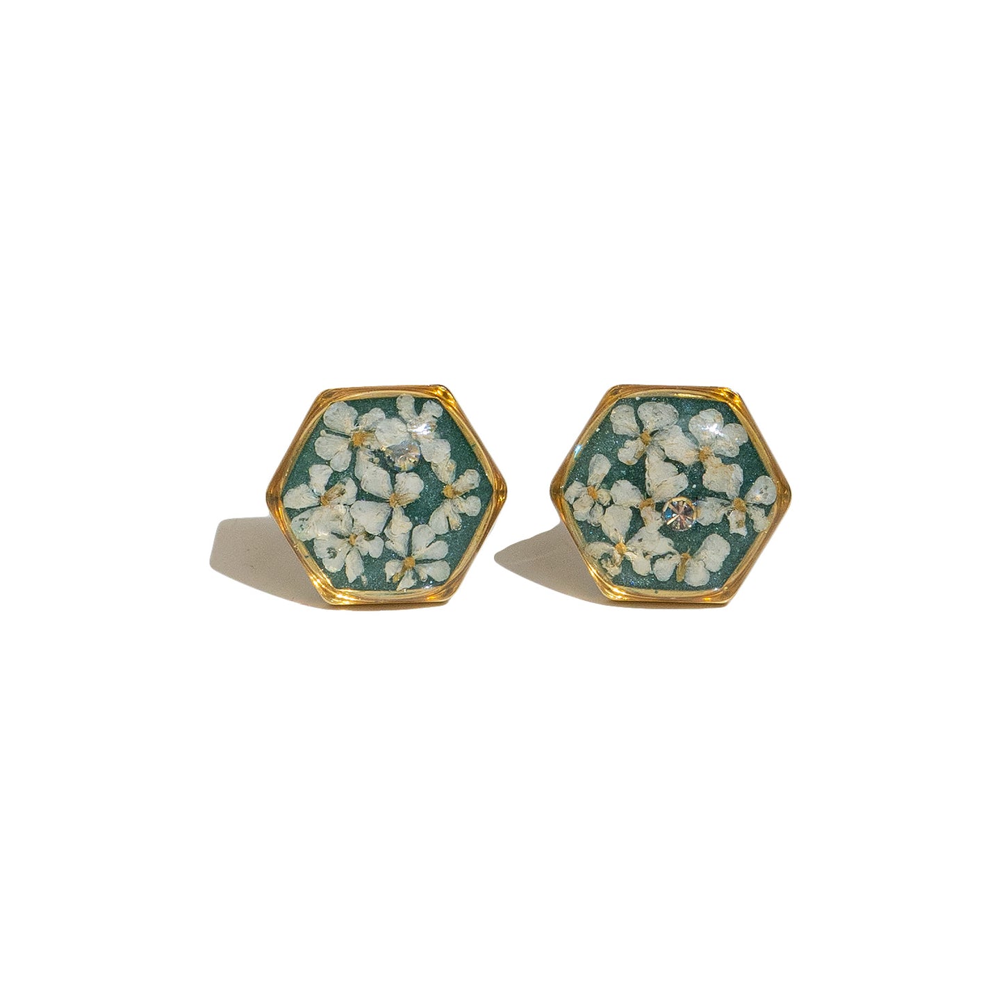 Hexagon flower earrings