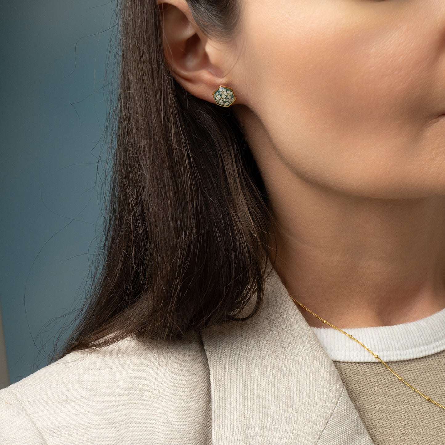 Hexagon flower earrings