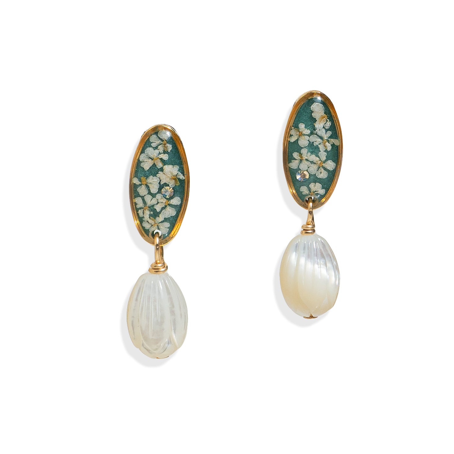 Pearl Flower Dangle Earrings