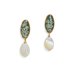 Pearl Flower Dangle Earrings