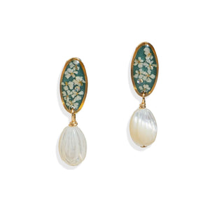 Pearl Flower Dangle Earrings
