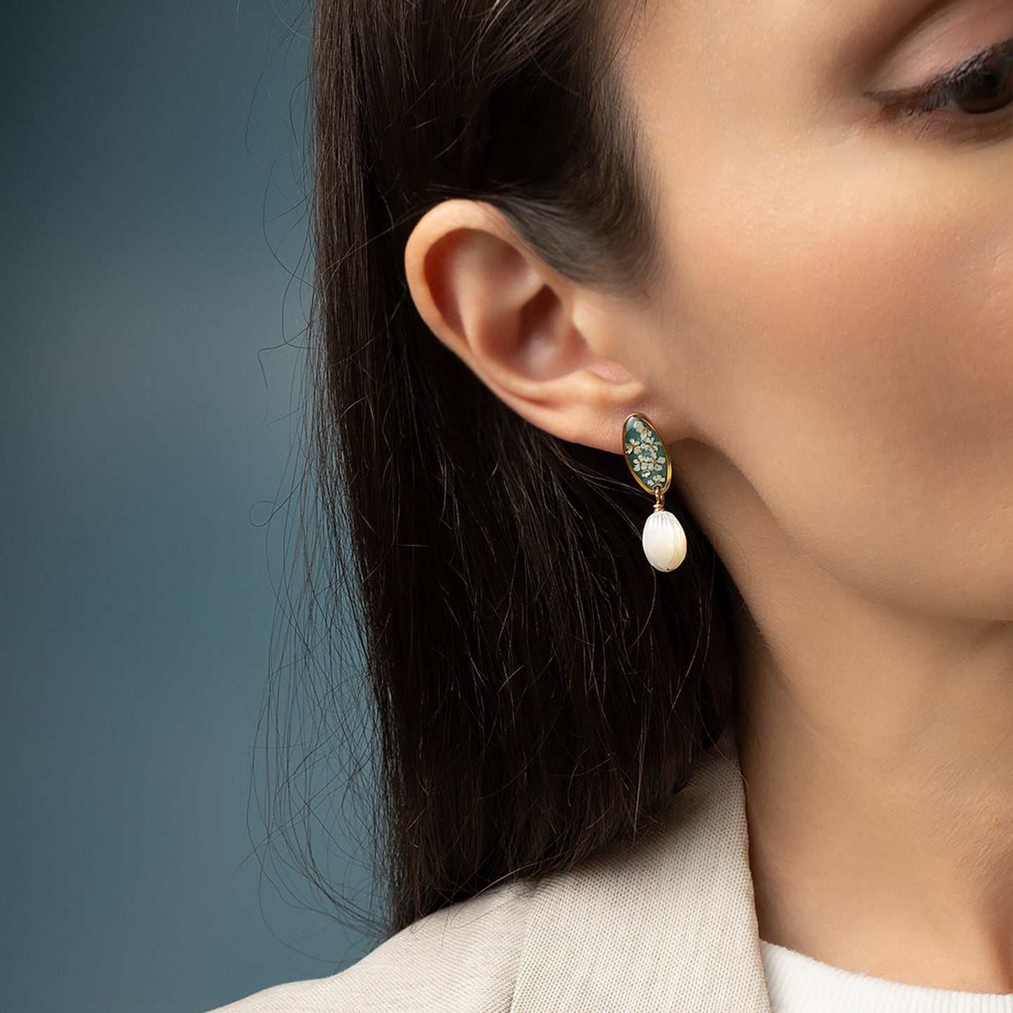 Pearl Flower Dangle Earrings