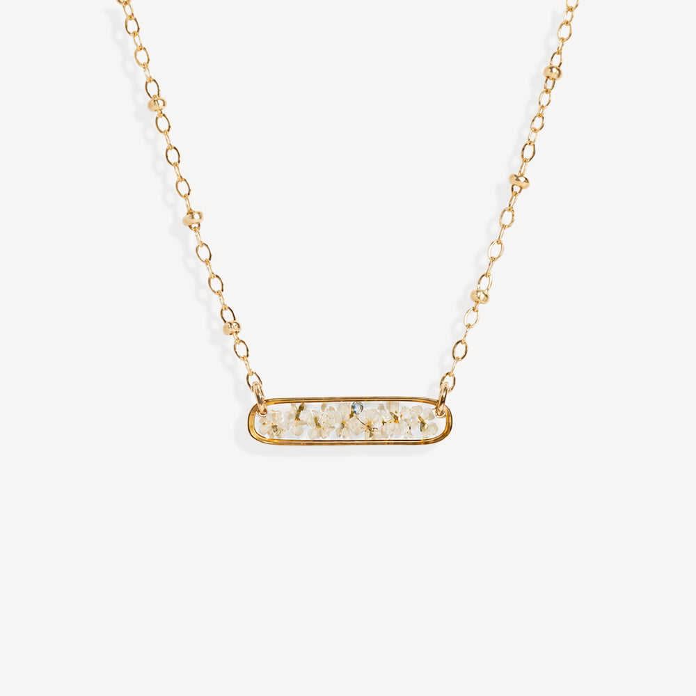Long Bar Flower Necklace
