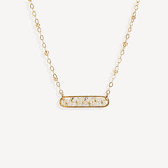 Long Bar Flower Necklace
