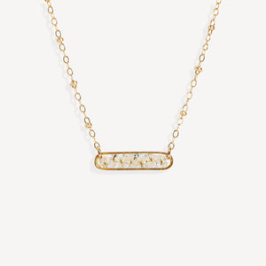 Long Bar Flower Necklace