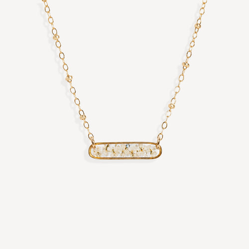 Long Bar Flower Necklace