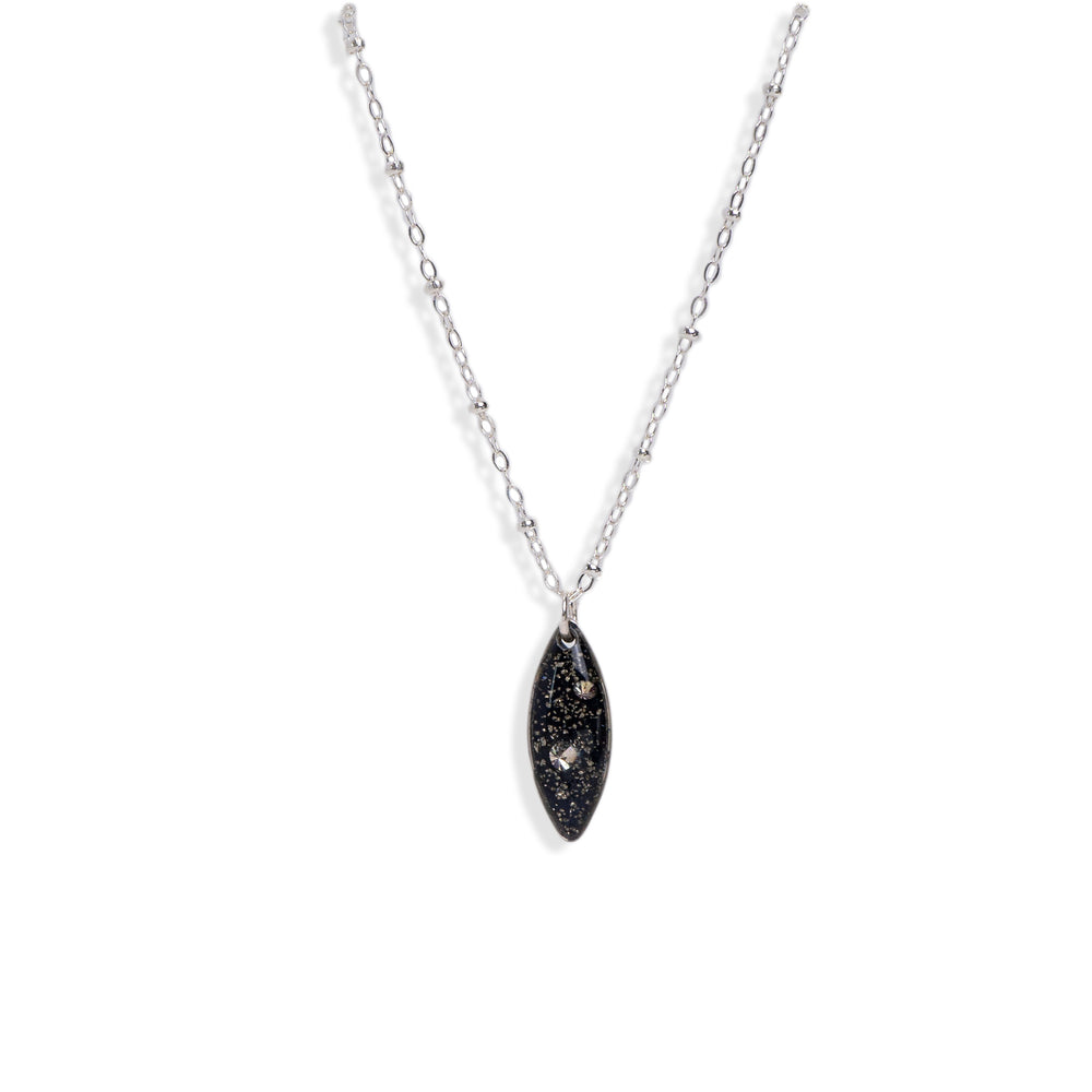 Silver Galaxy Oval Necklace