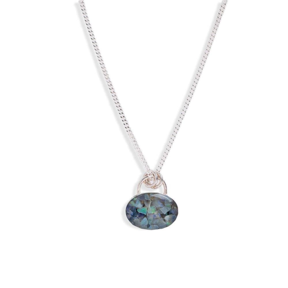 
                  
                    Opal Lock Silver Necklace
                  
                