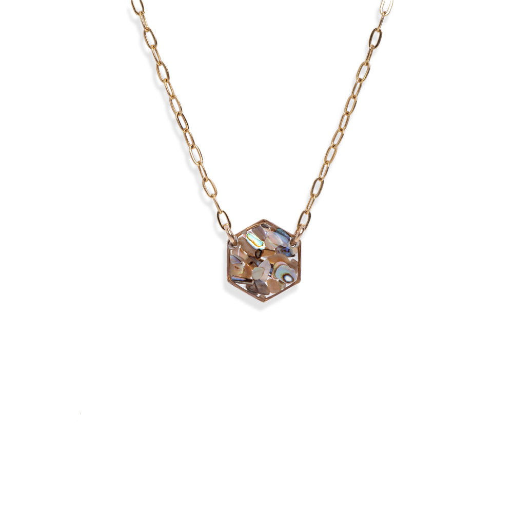 
                      
                        Hexagon Abalone Shell Necklace
                      
                    