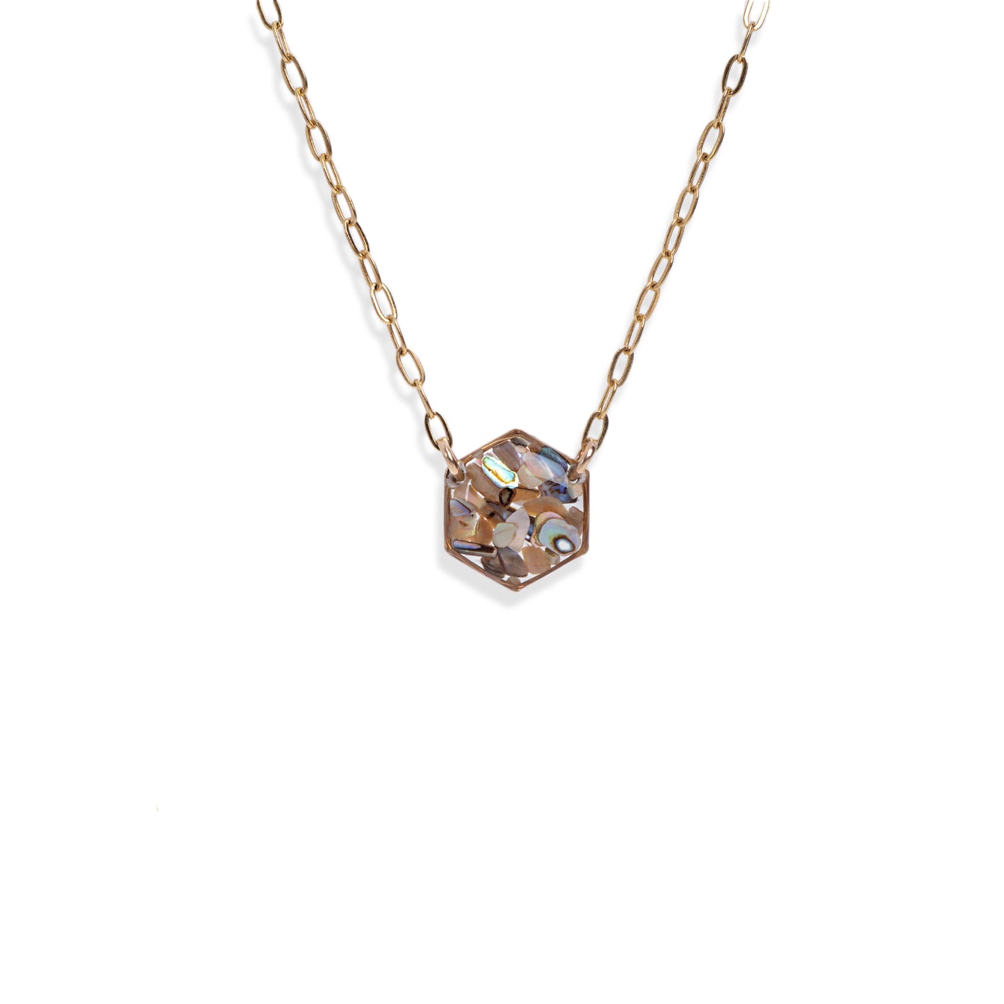
                  
                    Hexagon Abalone Shell Necklace
                  
                