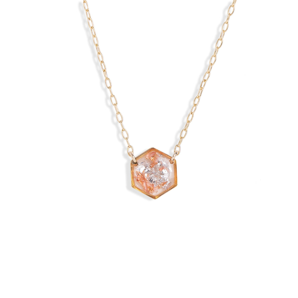 Sakura Hexagon Necklace