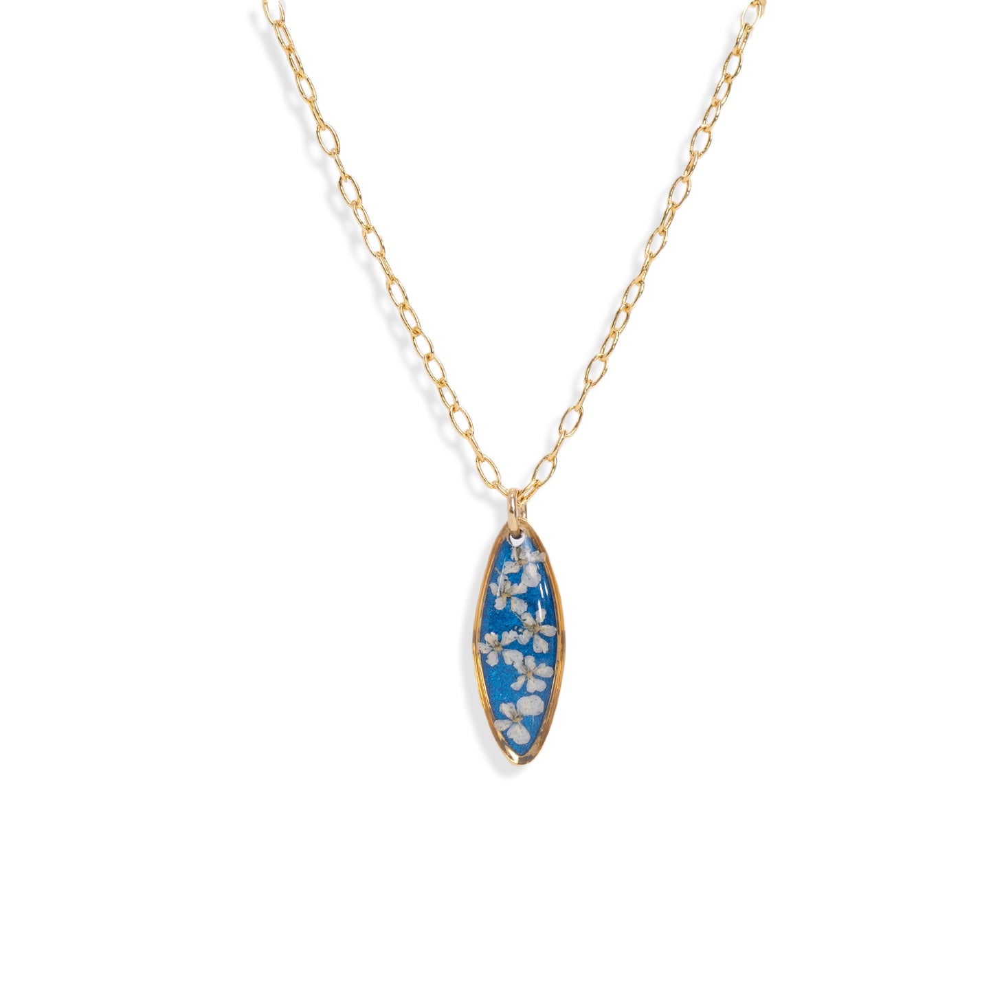 
                  
                    Oval Flower Blue Necklace
                  
                