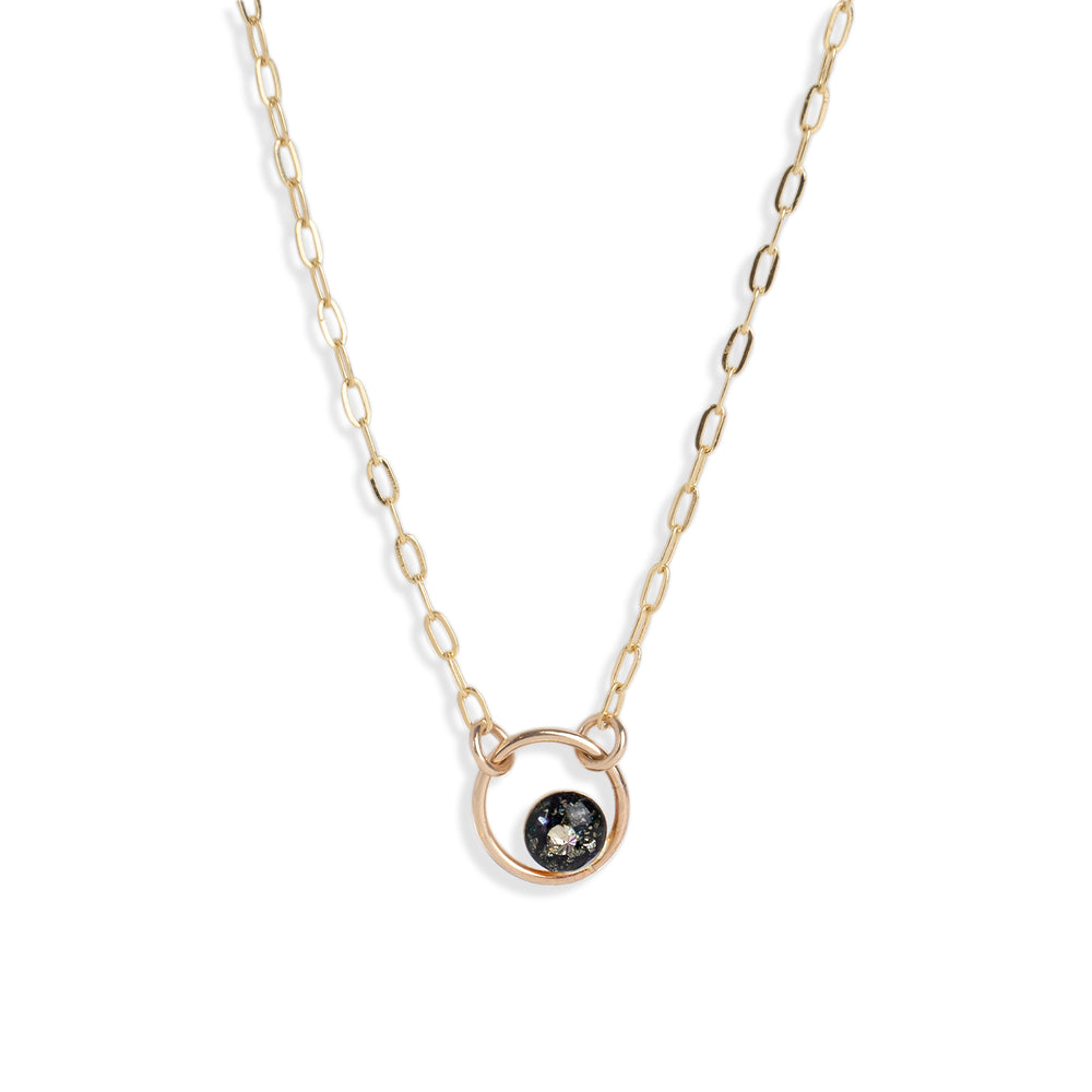 
                  
                    Tiny Galaxy Orbit Necklace with crushed stones
                  
                
