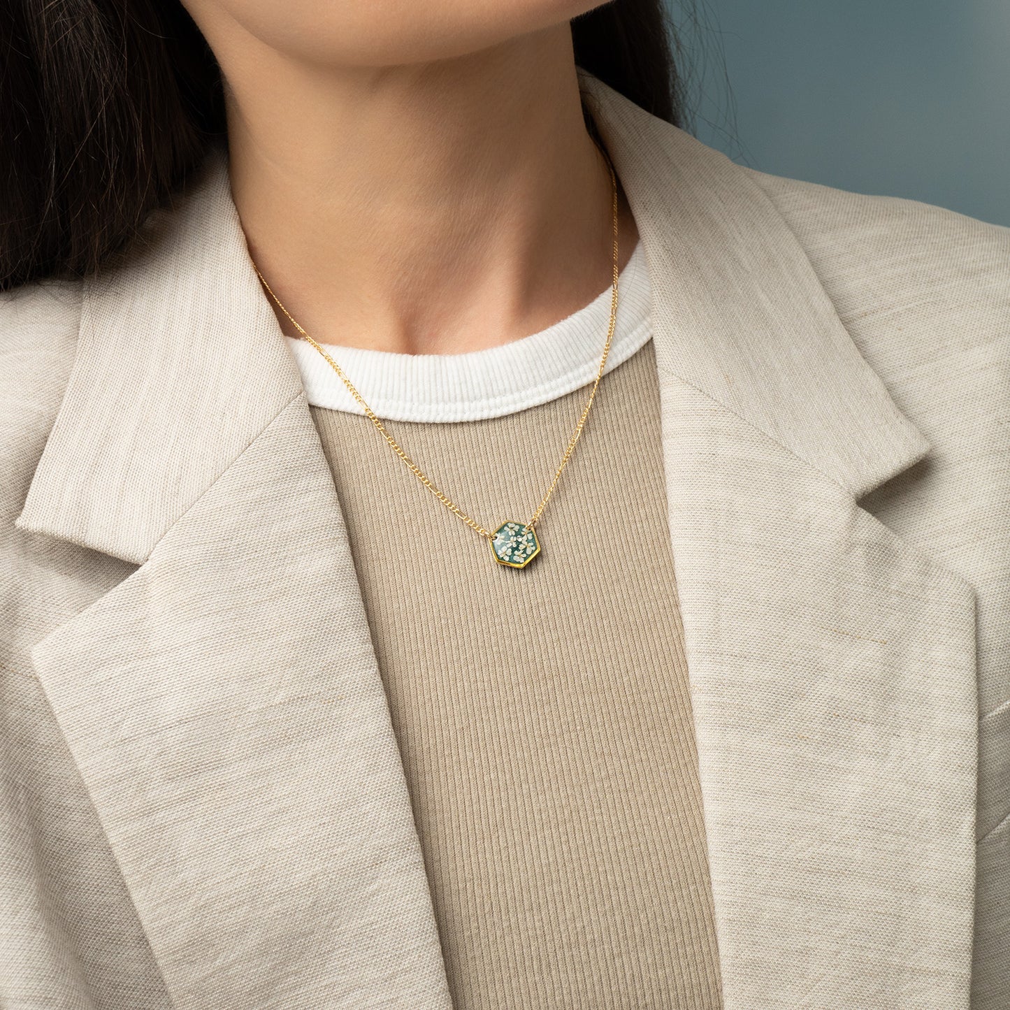 Hexagon Flower Necklace