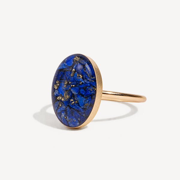 Statement Oval Lapis ring