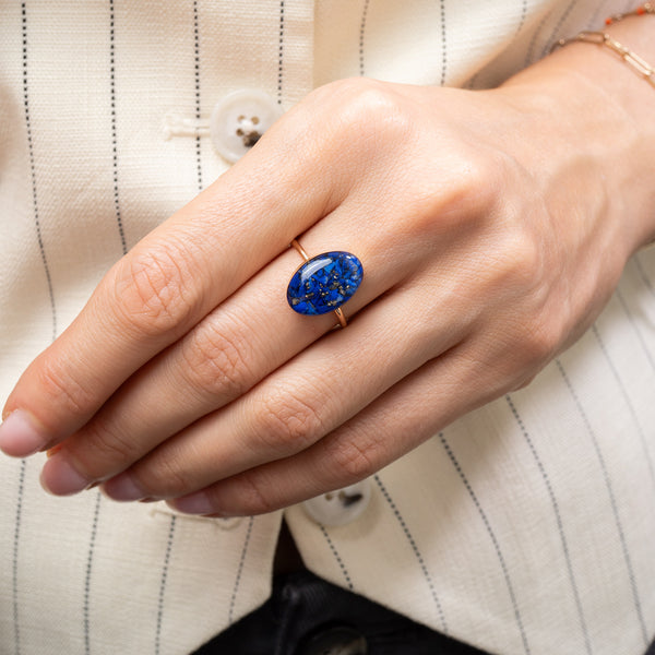 Statement Oval Lapis ring
