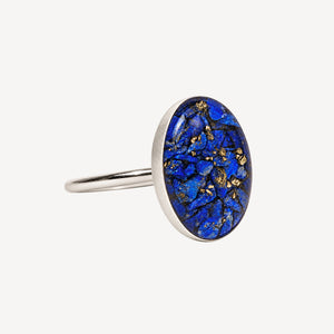 Statement Oval Lapis ring