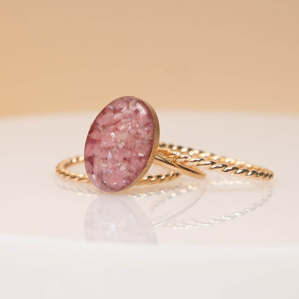 Pink Rhodonite Ring Set