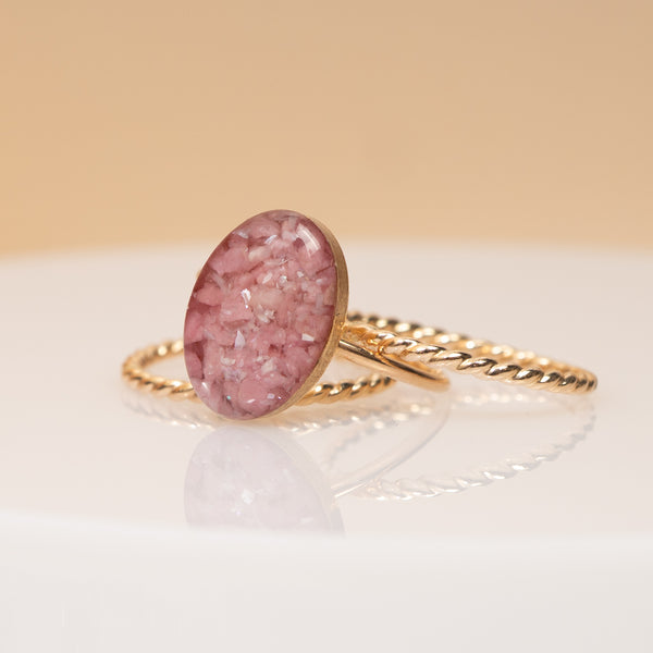 Pink Rhodonite Ring Set