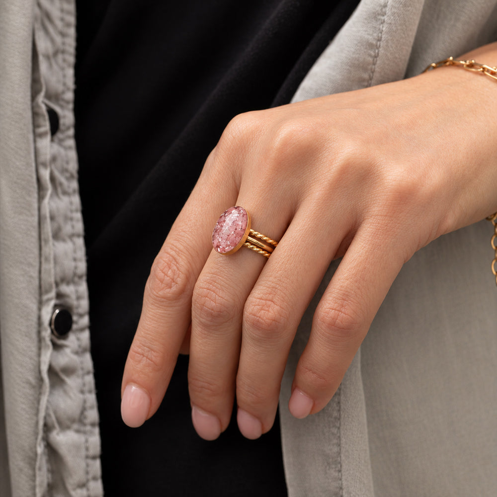 Pink Rhodonite Ring Set
