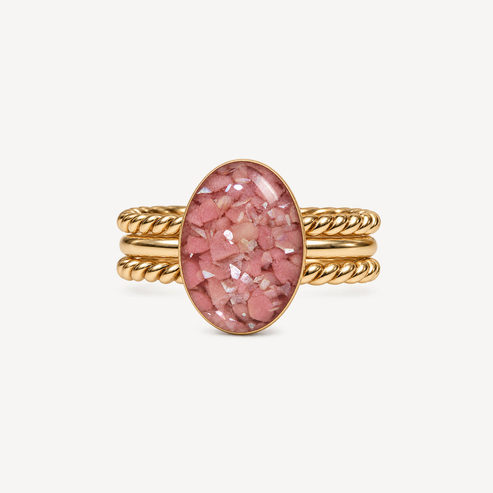 Pink Rhodonite Ring Set