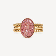 Pink Rhodonite Ring Set