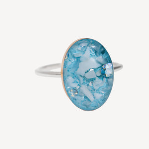 Statement Ocean Water Oval ring