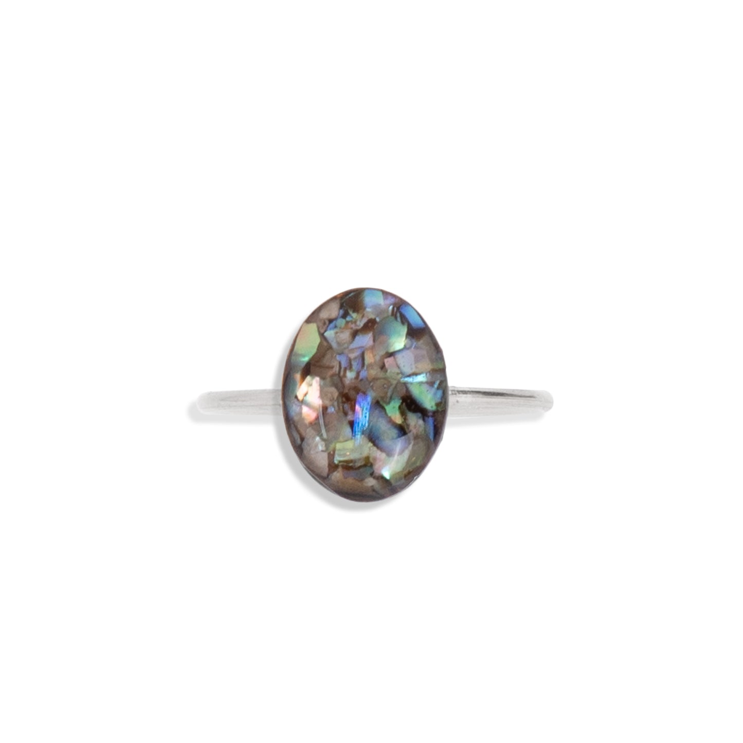 Oval Abalone Ring in Sterling Silver