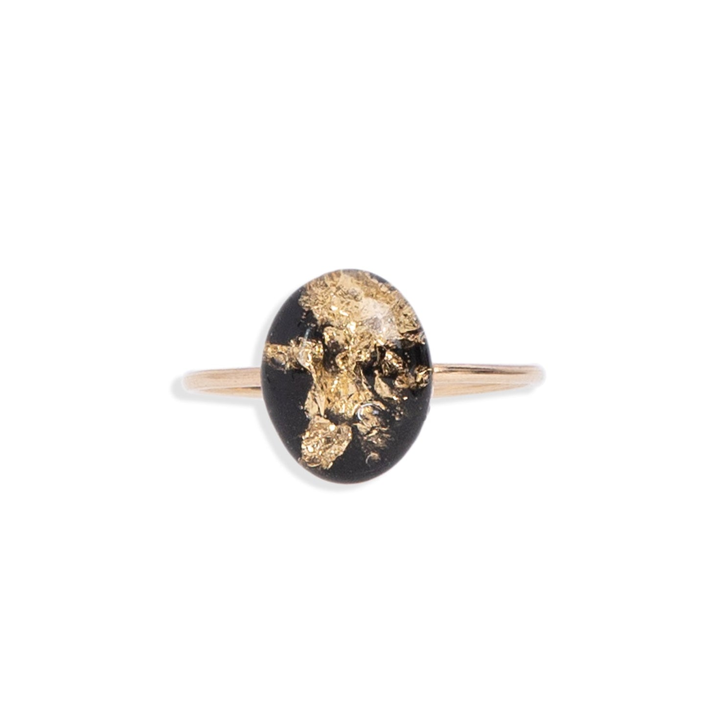 Black and Gold Oval Ring