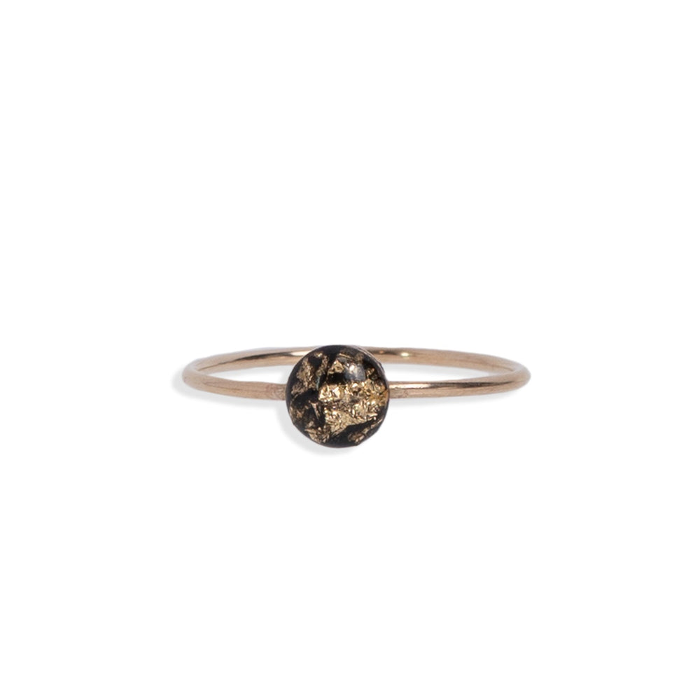 
                  
                    Tiny Black and Gold Round Ring
                  
                