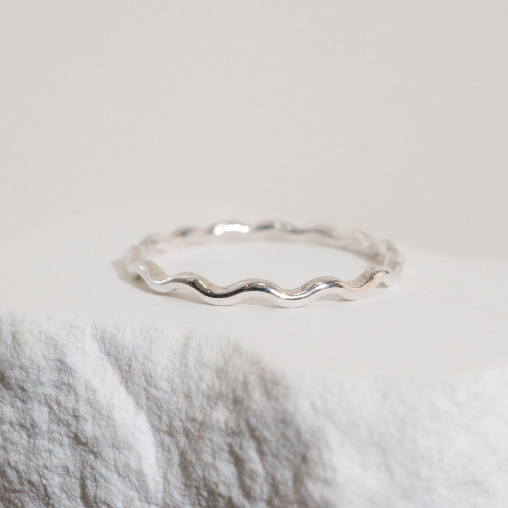 Silver Wavy Stacking Ring