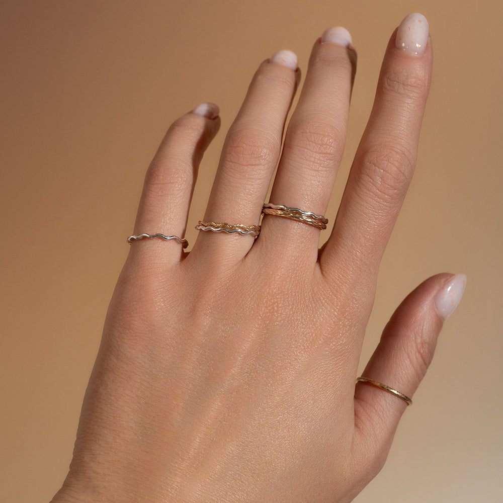 Silver Wavy Stacking Ring