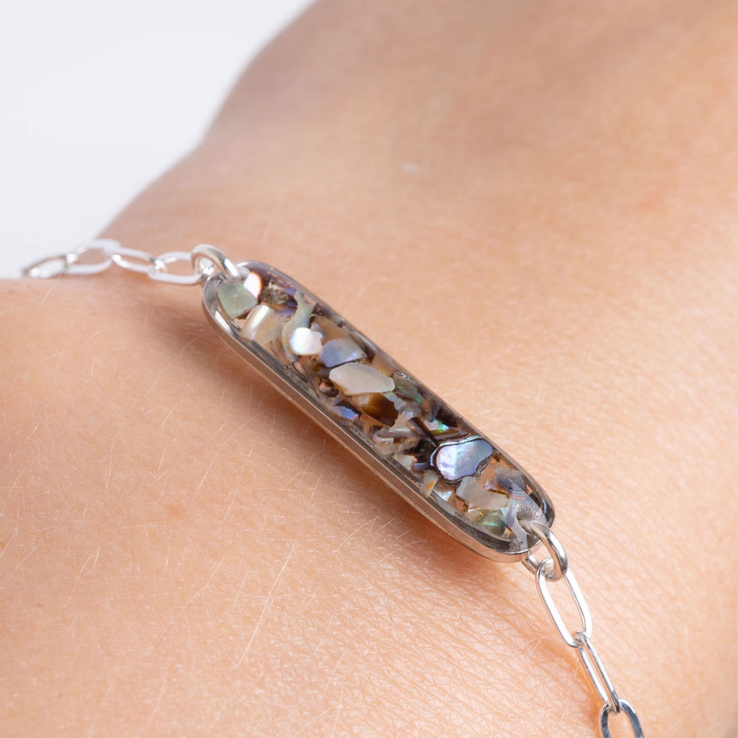 
                  
                    Silver Abalone Bar Bracelet
                  
                