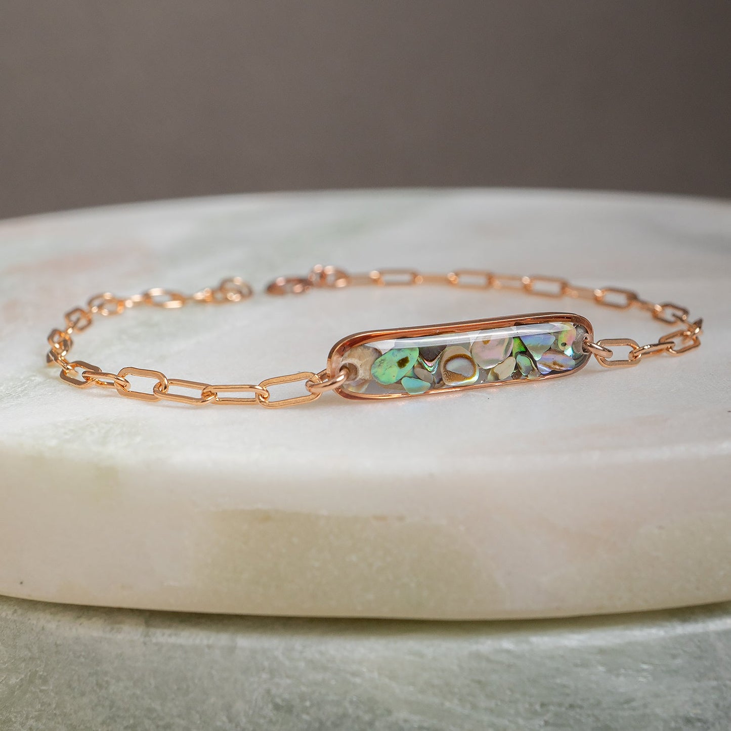 Abalone Shell Rose Bar Bracelet - Kate Koel
