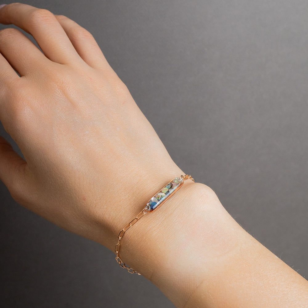 Abalone Shell Rose Bar Bracelet - Kate Koel