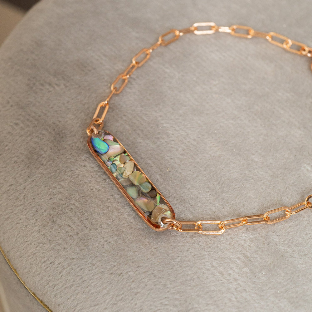 Abalone Shell Rose Bar Bracelet - Kate Koel