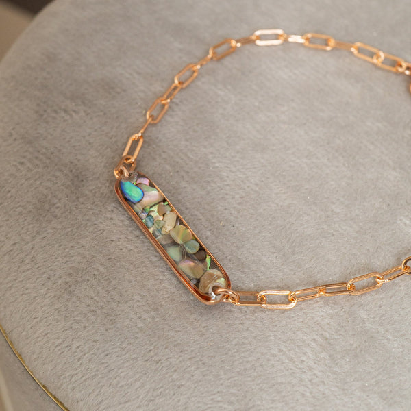 Abalone Shell Rose Bar Bracelet - Kate Koel