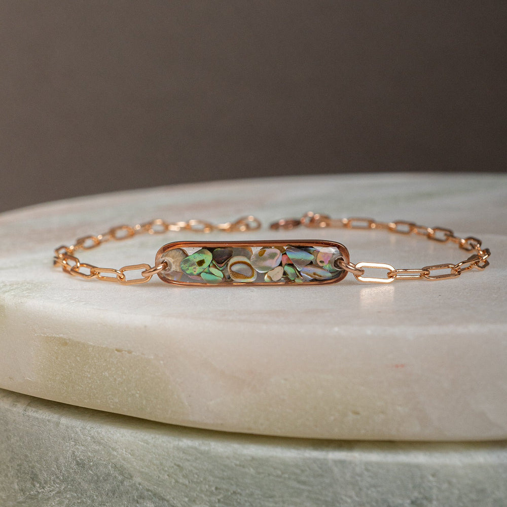 Abalone Shell Rose Bar Bracelet - Kate Koel