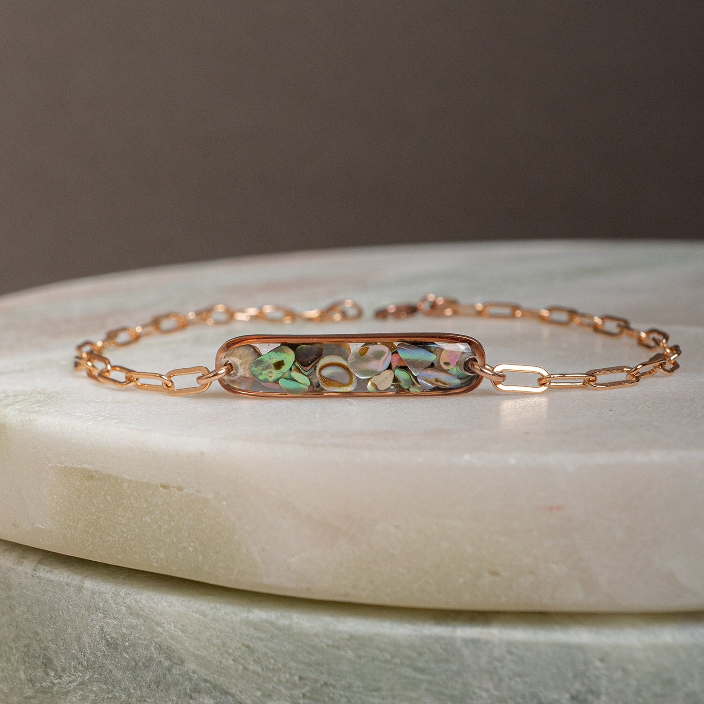 Abalone Shell Rose Bar Bracelet - Kate Koel