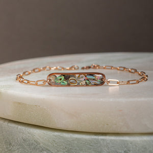 Abalone Shell Rose Bar Bracelet - Kate Koel